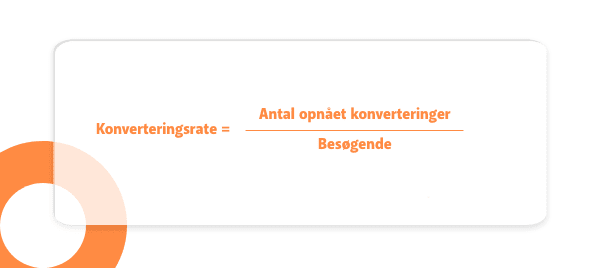 Illustration af udregningen til konverteringsrate